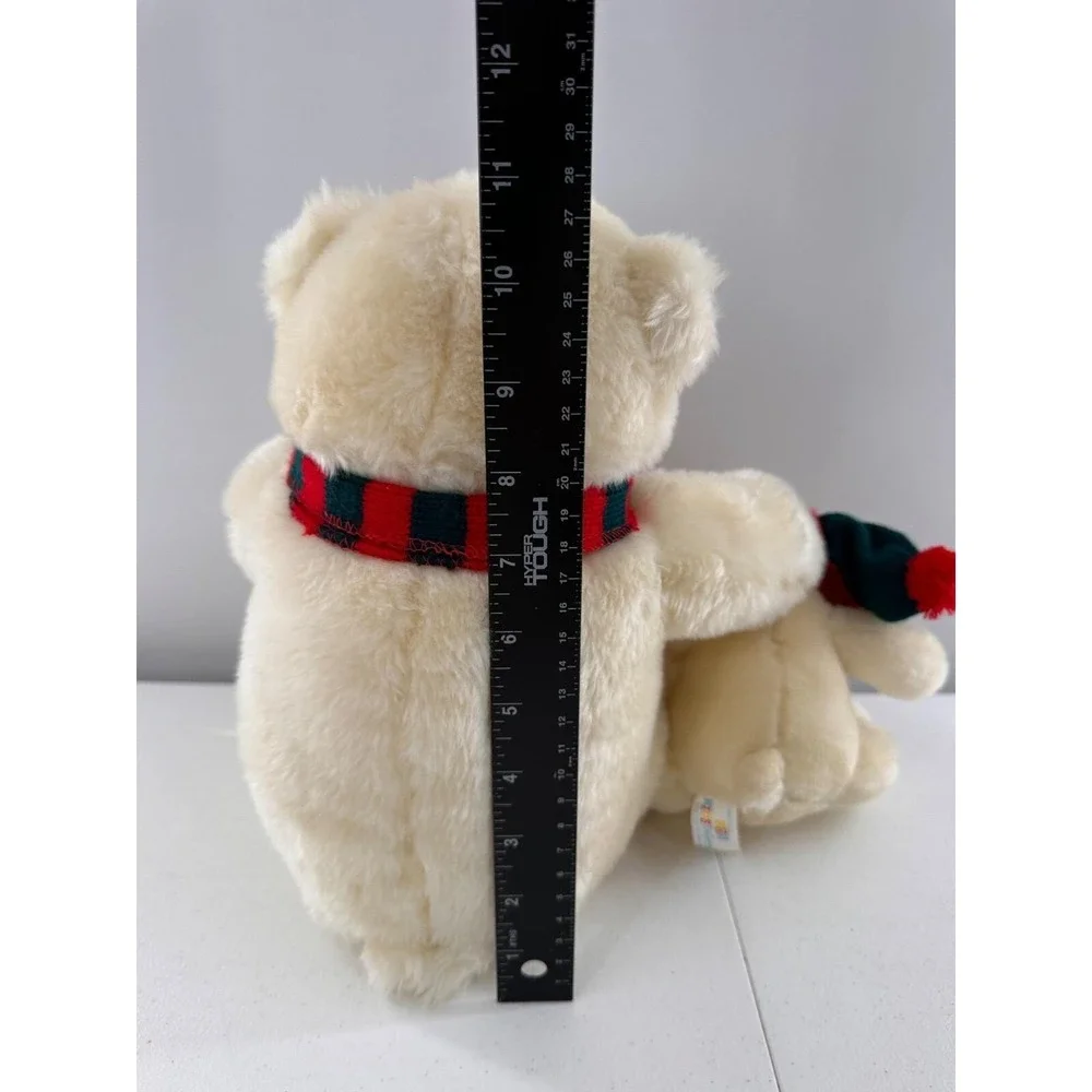 Kids Preferred Polar Bear Mama Baby Plush Set Scarf Hat Christmas 12